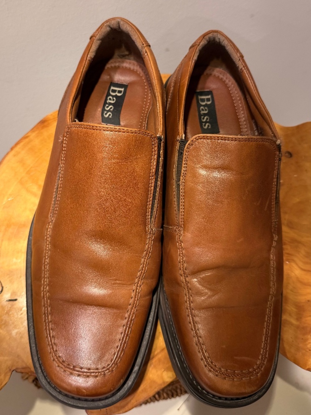 Bass Brown Leather slip-on dress shoes